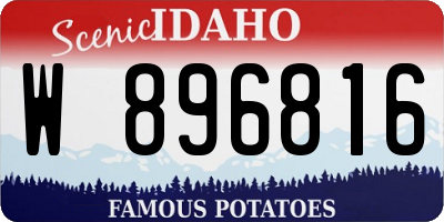 ID license plate W896816