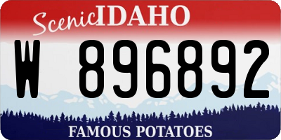 ID license plate W896892