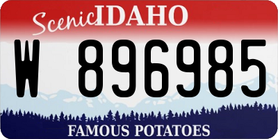ID license plate W896985