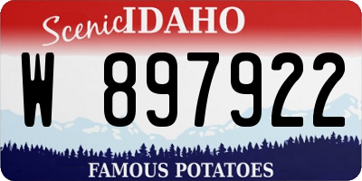 ID license plate W897922