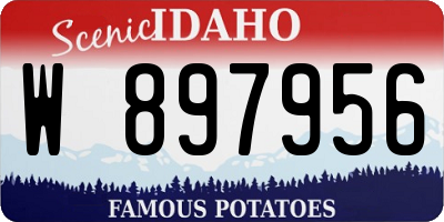 ID license plate W897956