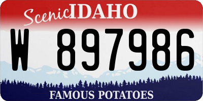 ID license plate W897986