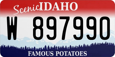 ID license plate W897990