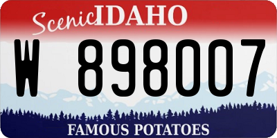 ID license plate W898007