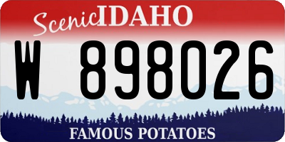 ID license plate W898026