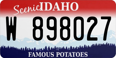 ID license plate W898027