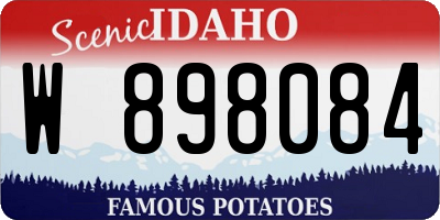 ID license plate W898084