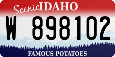 ID license plate W898102