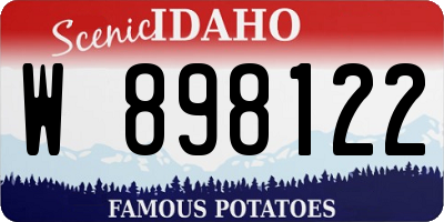 ID license plate W898122