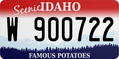 ID license plate W900722