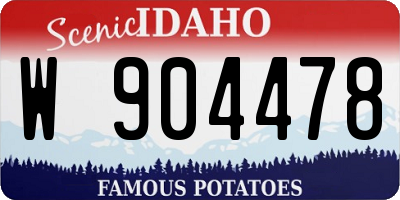 ID license plate W904478