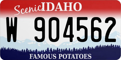 ID license plate W904562