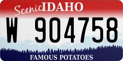ID license plate W904758