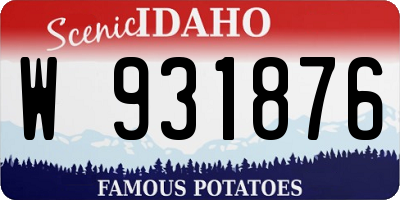 ID license plate W931876