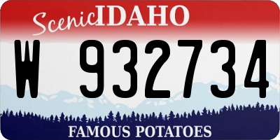 ID license plate W932734
