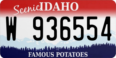 ID license plate W936554