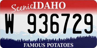 ID license plate W936729