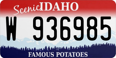 ID license plate W936985