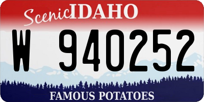 ID license plate W940252