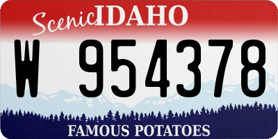 ID license plate W954378