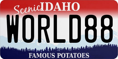 ID license plate WORLD88