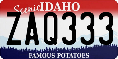 ID license plate ZAQ333