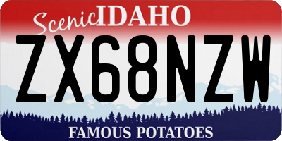 ID license plate ZX68NZW