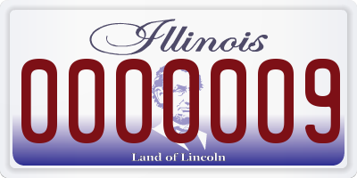 IL license plate 0000009