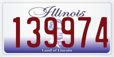 IL license plate 139974