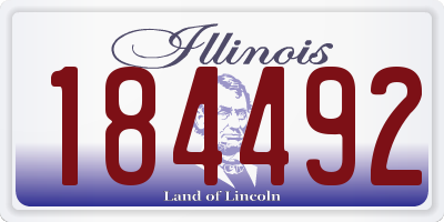 IL license plate 184492