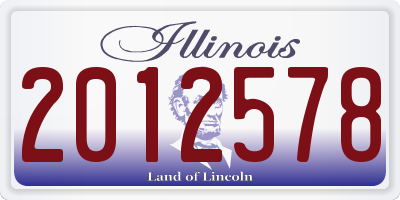 IL license plate 2012578