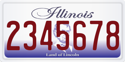 IL license plate 2345678