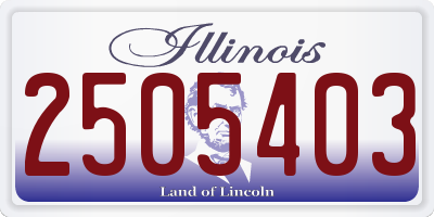 IL license plate 2505403