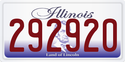 IL license plate 292920