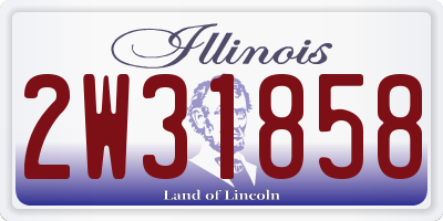 IL license plate 2W31858