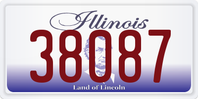 IL license plate 38087