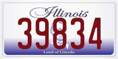 IL license plate 39834