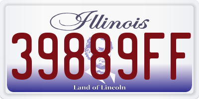 IL license plate 39889FF