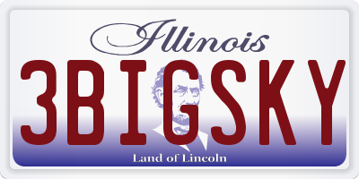 IL license plate 3BIGSKY