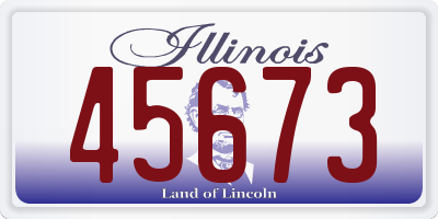 IL license plate 45673