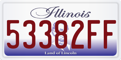 IL license plate 53382FF