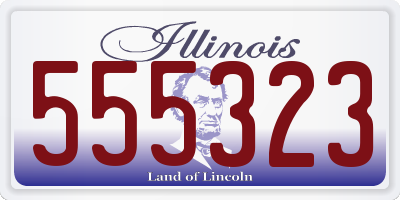 IL license plate 555323