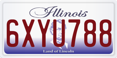 IL license plate 6XYU788