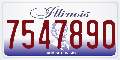 IL license plate 7547890