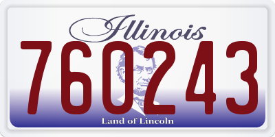 IL license plate 760243