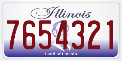 IL license plate 7654321