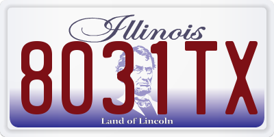 IL license plate 8031TX