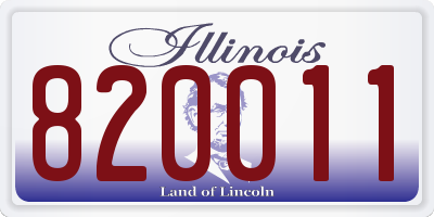 IL license plate 820011