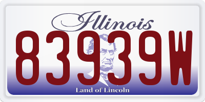 IL license plate 83939W