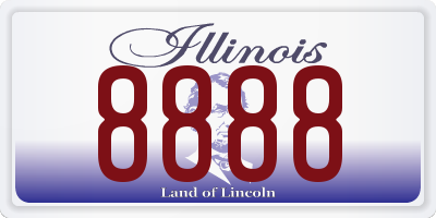 IL license plate 8888